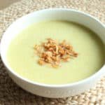 Vegan leek-potato puree soup