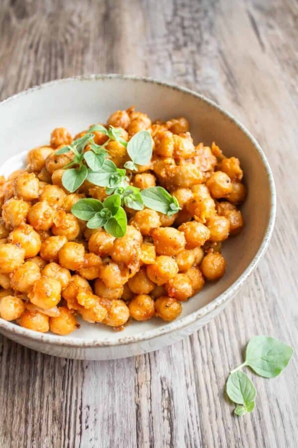 Fried chickpeas in a bowl